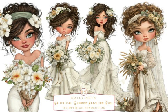 Download Whimsical Summer Wedding Girl Clipart - Wedding Collection