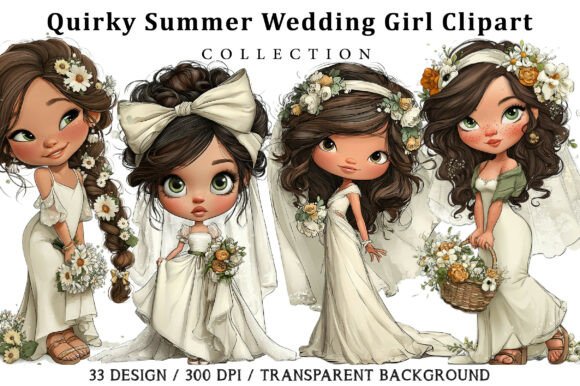 Download Quirky Summer Wedding Girl Clipart - Wedding Collection