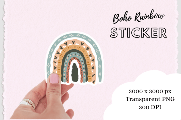 Download Boho Chic Rainbow Sticker Png - Boho chic Collection