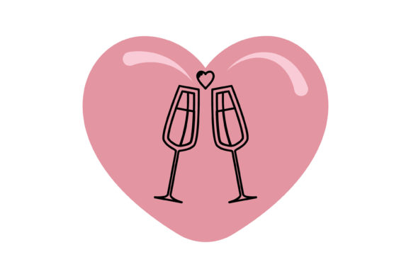 Download Black Line Couple Glasses for Weddings - Wedding Collection